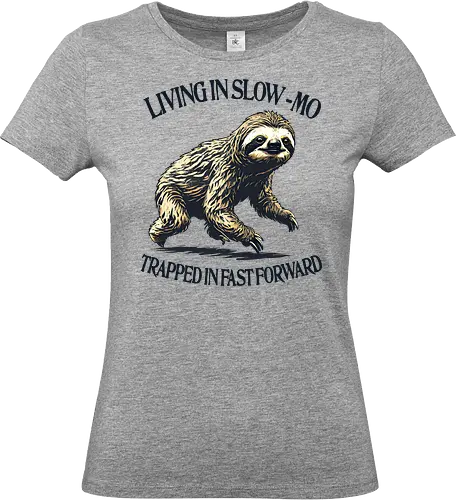 Slow or Fast - sloth, slow, slow living, fast forward, procrastinate, lazy, busy, sarcastic, humor, mental health matters - Standard T-Shirt (Frauen)