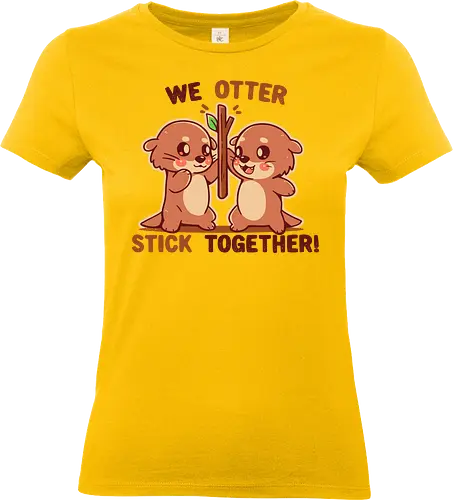 We OTTER stick together - otter, süß, lustiges wortspiel, bester freund, freundschaft, otterliebhaber, natur, kawaii, chibi, passende freunde - Standard T-Shirt (Frauen)
