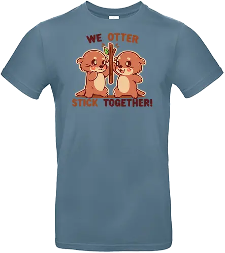 We OTTER stick together - otter, süß, lustiges wortspiel, bester freund, freundschaft, otterliebhaber, natur, kawaii, chibi, passende freunde - Standard T-Shirt