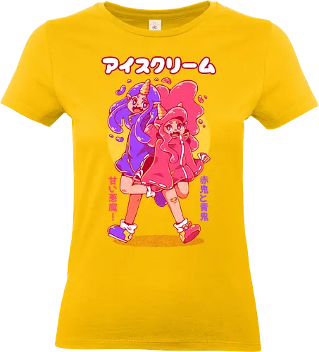 ICE CREAM ONI - ice cream, cute, oni, japan, japanese, kawaii, pink, fantasy, demon - Standard T-Shirt (Frauen)