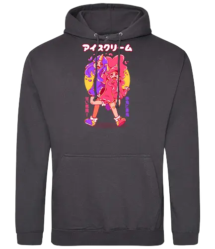 ICE CREAM ONI - ice cream, cute, oni, japan, japanese, kawaii, pink, fantasy, demon - Standard Hoodie
