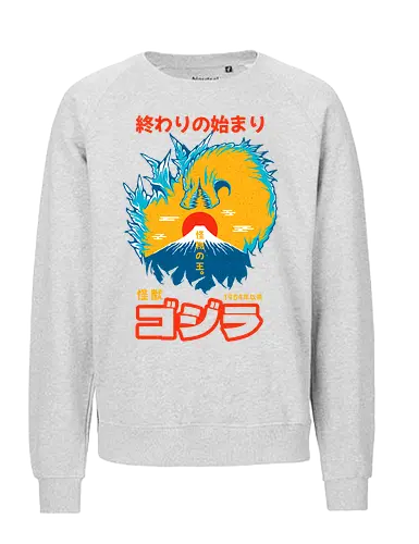 KING OF MONSTERS - kaiju, japan, japanese, Kaiju, Kaiju, king of monsters, mount fuji, monster - Fairtrade Sweatshirt