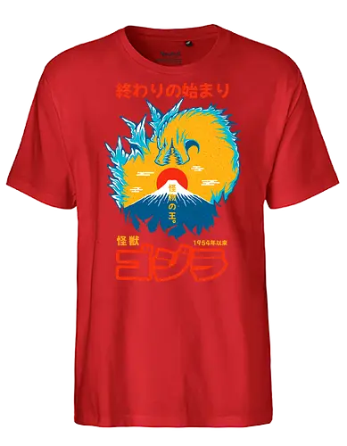 KING OF MONSTERS - kaiju, japan, japanese, Kaiju, Kaiju, king of monsters, mount fuji, monster - Fairtrade T-Shirt