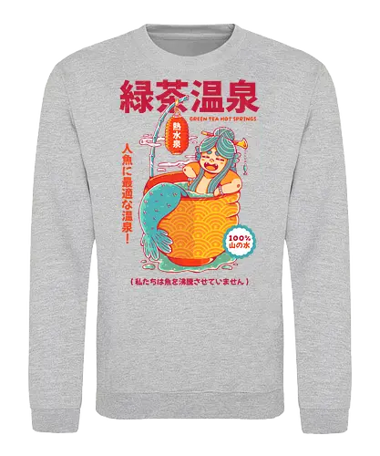 GREEN TEA MERMAID - mermaid, tea, green tea, japan, japanese, fantasy, cute, kawaii, relax - Sweatshirt
