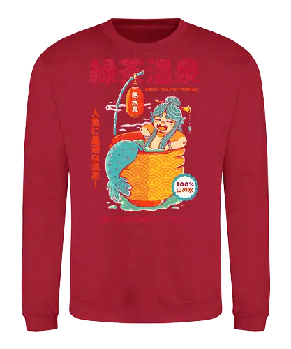 GREEN TEA MERMAID - mermaid, tea, green tea, japan, japanese, fantasy, cute, kawaii, relax - Sweatshirt