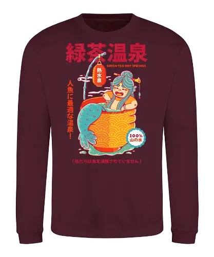 GREEN TEA MERMAID - mermaid, tea, green tea, japan, japanese, fantasy, cute, kawaii, relax - Sweatshirt
