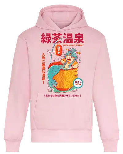 GREEN TEA MERMAID - mermaid, tea, green tea, japan, japanese, fantasy, cute, kawaii, relax - Heavyweight Hoodie