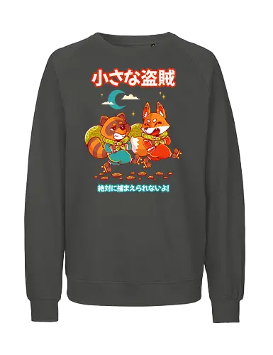 LITTLE BANDITS - kitsune, tanuki, raccoon, cute, kawaii, bandits, japan, japanese - Fairtrade Sweatshirt