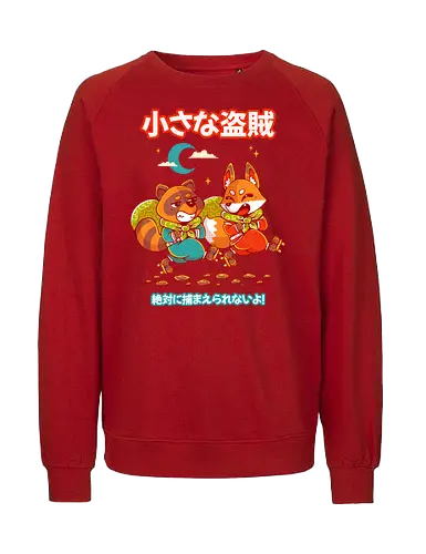 LITTLE BANDITS - kitsune, tanuki, raccoon, cute, kawaii, bandits, japan, japanese - Fairtrade Sweatshirt
