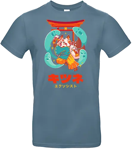 KITSUNE EXORCIST - kitsune, fox, anime, cute, kawaii, temple, priest, fantasy, spirits, halloween - Standard T-Shirt