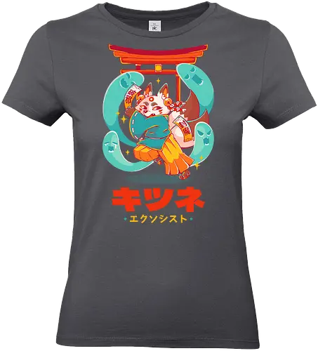KITSUNE EXORCIST - kitsune, fox, anime, cute, kawaii, temple, priest, fantasy, spirits, halloween - Standard T-Shirt (Frauen)