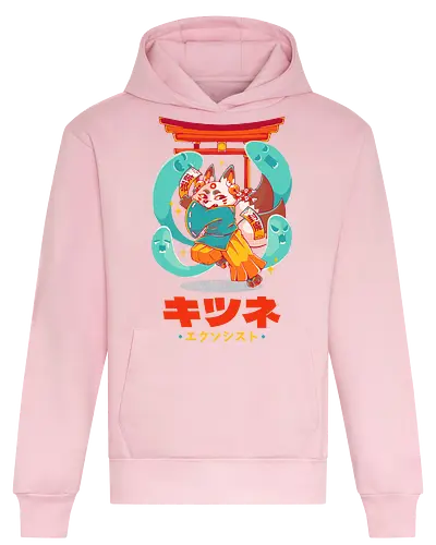 KITSUNE EXORCIST - kitsune, fox, anime, cute, kawaii, temple, priest, fantasy, spirits, halloween - Heavyweight Hoodie