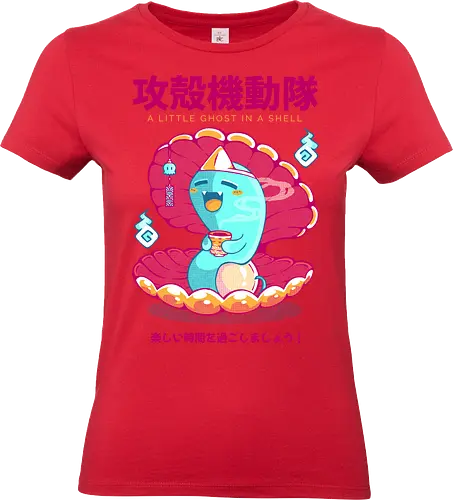 GHOST IN THE SHELL - ghost, halloween, shell, ghost in the shell, funyy, joke, kawaii, cute, sea, water - Standard T-Shirt (Frauen)