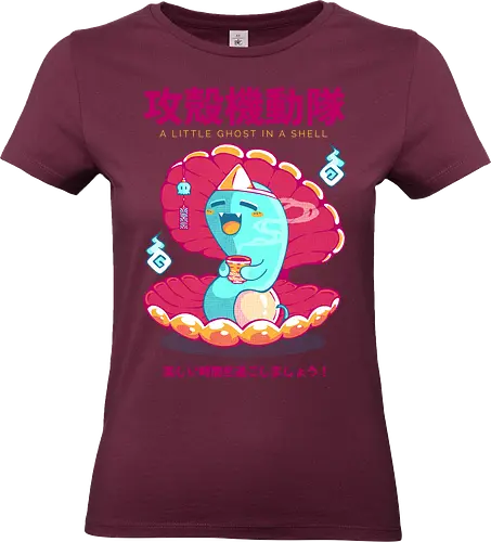 GHOST IN THE SHELL - ghost, halloween, shell, ghost in the shell, funyy, joke, kawaii, cute, sea, water - Standard T-Shirt (Frauen)