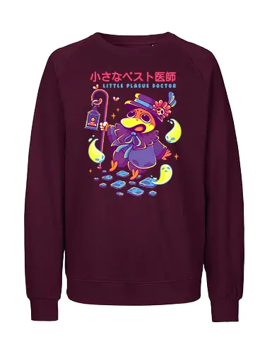 LITTLE PLAGUE DOCTOR - plague, plague doctor, halloween, crow, cute, kawaii, fantasy, ghosts - Fairtrade Sweatshirt