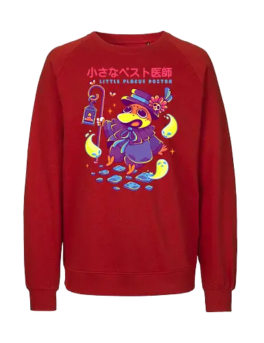 LITTLE PLAGUE DOCTOR - plague, plague doctor, halloween, crow, cute, kawaii, fantasy, ghosts - Fairtrade Sweatshirt