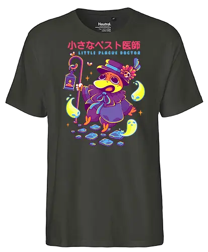 LITTLE PLAGUE DOCTOR - plague, plague doctor, halloween, crow, cute, kawaii, fantasy, ghosts - Fairtrade T-Shirt