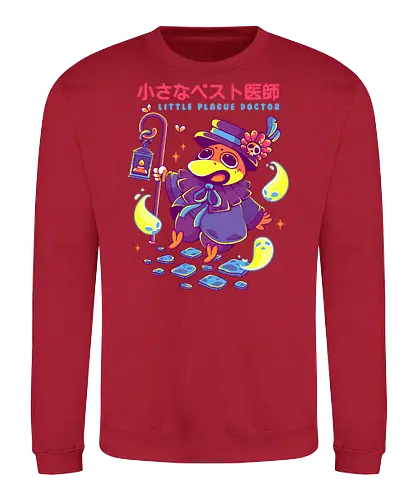 LITTLE PLAGUE DOCTOR - plague, plague doctor, halloween, crow, cute, kawaii, fantasy, ghosts - Sweatshirt