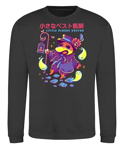 LITTLE PLAGUE DOCTOR - plague, plague doctor, halloween, crow, cute, kawaii, fantasy, ghosts - Sweatshirt