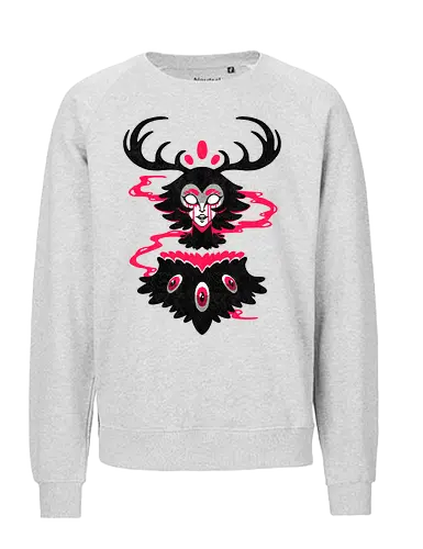 BARN OWL LADY - barn owl, owl, fantasy, gothic, halloween, spirit, ghost, owl lady - Fairtrade Sweatshirt