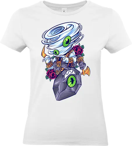 wind of stones - elements, creature, magic, playing card, card, tarot, poker, golden, cyclone, storm, fire, water, rock, king, funny, monster, creatures - Standard T-Shirt (Frauen)