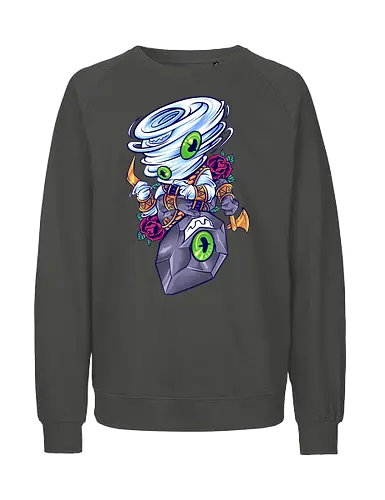 wind of stones - elements, creature, magic, playing card, card, tarot, poker, golden, cyclone, storm, fire, water, rock, king, funny, monster, creatures - Fairtrade Sweatshirt