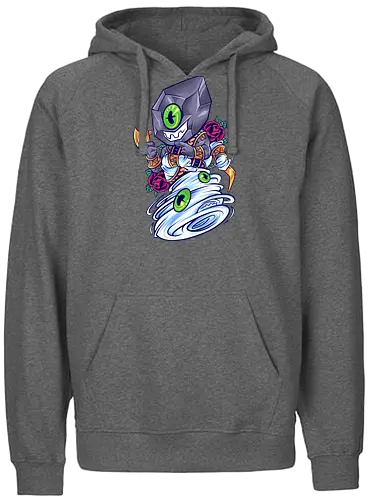 stones of wind  - elements, creature, magic, playing card, card, tarot, poker, golden, cyclone, storm, fire, water, rock, king, funny, monster, creatures - Fairtrade Hoodie