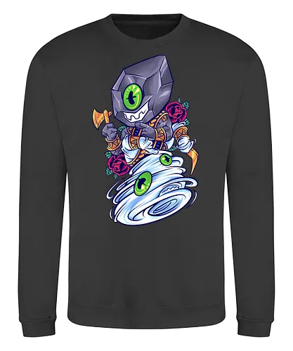 stones of wind  - elements, creature, magic, playing card, card, tarot, poker, golden, cyclone, storm, fire, water, rock, king, funny, monster, creatures - Sweatshirt