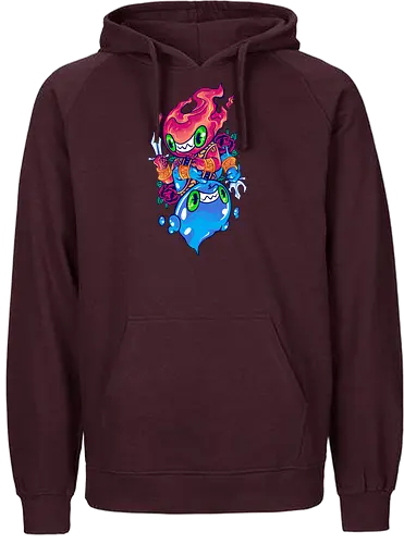 flame of water  - elements, creature, magic, playing card, card, tarot, poker, golden, cyclone, storm, fire, water, rock, king, funny, monster, creatures - Fairtrade Hoodie