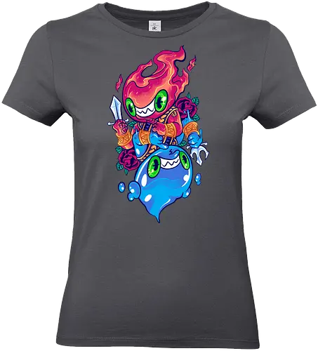 flame of water  - elements, creature, magic, playing card, card, tarot, poker, golden, cyclone, storm, fire, water, rock, king, funny, monster, creatures - Standard T-Shirt (Frauen)