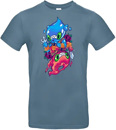 drop of fire - elements, creature, magic, playing card, card, tarot, poker, golden, cyclone, storm, fire, water, rock, king, funny, monster, creatures - Standard T-Shirt