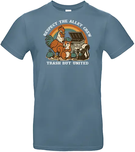 Respect The Alley Crew - animals, rooster, squirrel, skunk, dumpster, snacks, humor, camaraderie, unity, alley - Standard T-Shirt