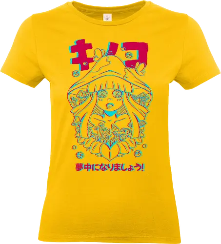 MUSHROOMS GLITCH - mushrooms, mushroom hippie, fantasy, retro, vintage, colorful, nature - Standard T-Shirt (Frauen)
