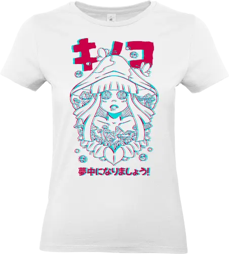 MUSHROOMS GLITCH - mushrooms, mushroom hippie, fantasy, retro, vintage, colorful, nature - Standard T-Shirt (Frauen)