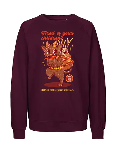 BEWARE THE KRAMPUS - xmas, retro, merry xmas, krampus, joke, vintage, christmas, holidays - Fairtrade Sweatshirt