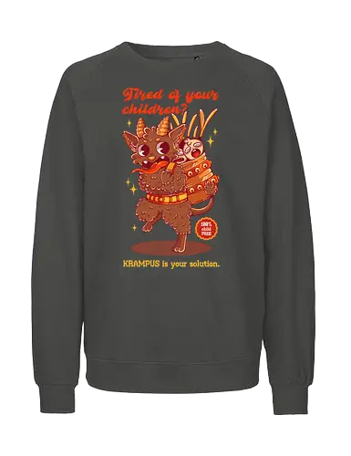 BEWARE THE KRAMPUS - xmas, retro, merry xmas, krampus, joke, vintage, christmas, holidays - Fairtrade Sweatshirt