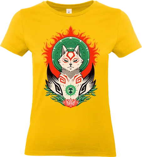 THE RISING SUN - okami, videogame, amaterasu, japanese, wolf, white wolf, sun goddess, gaming, japan - Standard T-Shirt (Frauen)