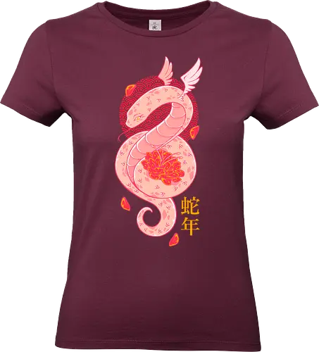 YEAR OF THE SNAKE - snake, year of the snake, serpent, china, japan, japanese, pink, cute - Standard T-Shirt (Frauen)