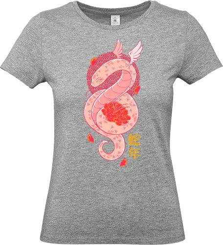 YEAR OF THE SNAKE - snake, year of the snake, serpent, china, japan, japanese, pink, cute - Standard T-Shirt (Frauen)