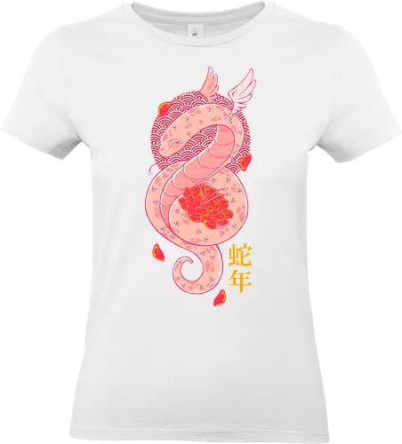 YEAR OF THE SNAKE - snake, year of the snake, serpent, china, japan, japanese, pink, cute - Standard T-Shirt (Frauen)