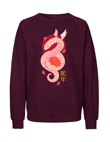 YEAR OF THE SNAKE - snake, year of the snake, serpent, china, japan, japanese, pink, cute - Fairtrade Sweatshirt