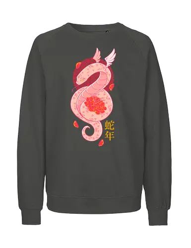 YEAR OF THE SNAKE - snake, year of the snake, serpent, china, japan, japanese, pink, cute - Fairtrade Sweatshirt