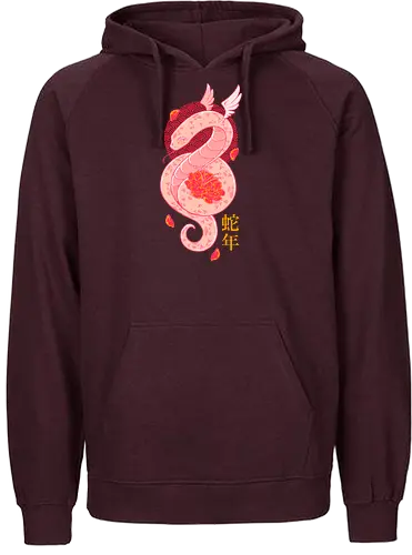 YEAR OF THE SNAKE - snake, year of the snake, serpent, china, japan, japanese, pink, cute - Fairtrade Hoodie