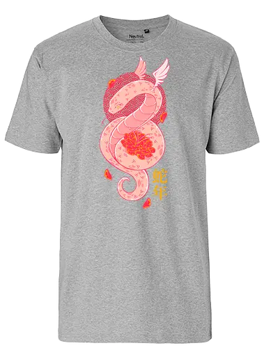 YEAR OF THE SNAKE - snake, year of the snake, serpent, china, japan, japanese, pink, cute - Fairtrade T-Shirt