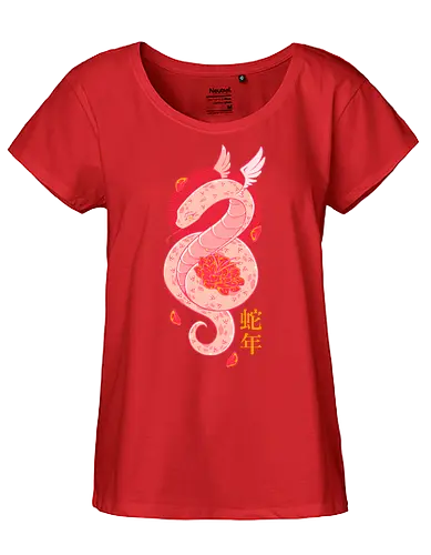 YEAR OF THE SNAKE - snake, year of the snake, serpent, china, japan, japanese, pink, cute - Fairtrade Girl Shirt