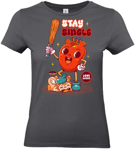 STAY SINGLE - vintage, cupid, valentine, love, heart, single, joke, retro - Standard T-Shirt (Frauen)