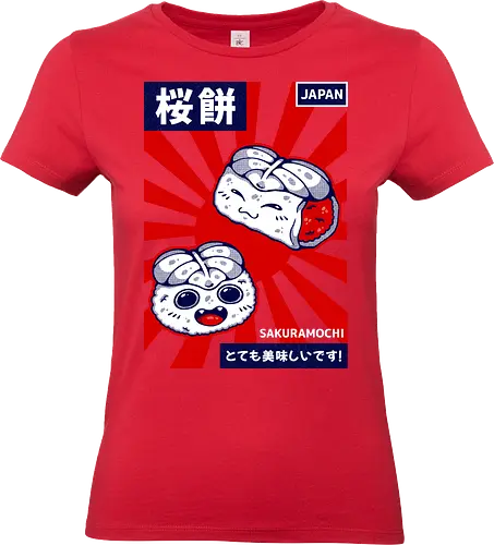 SAKURAMOCHI  - sakura, sakuramochi, sakura mochi, mochi, japan, japanese, japanese food, asia, cute, kawaii - Standard T-Shirt (Frauen)