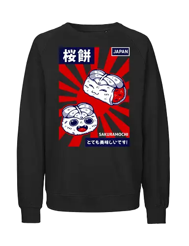 SAKURAMOCHI  - sakura, sakuramochi, sakura mochi, mochi, japan, japanese, japanese food, asia, cute, kawaii - Fairtrade Sweatshirt