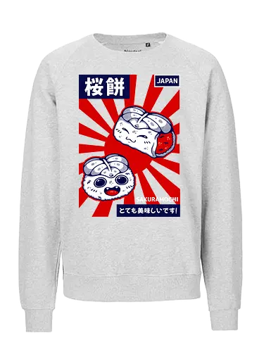 SAKURAMOCHI  - sakura, sakuramochi, sakura mochi, mochi, japan, japanese, japanese food, asia, cute, kawaii - Fairtrade Sweatshirt