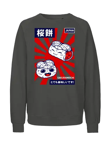 SAKURAMOCHI  - sakura, sakuramochi, sakura mochi, mochi, japan, japanese, japanese food, asia, cute, kawaii - Fairtrade Sweatshirt